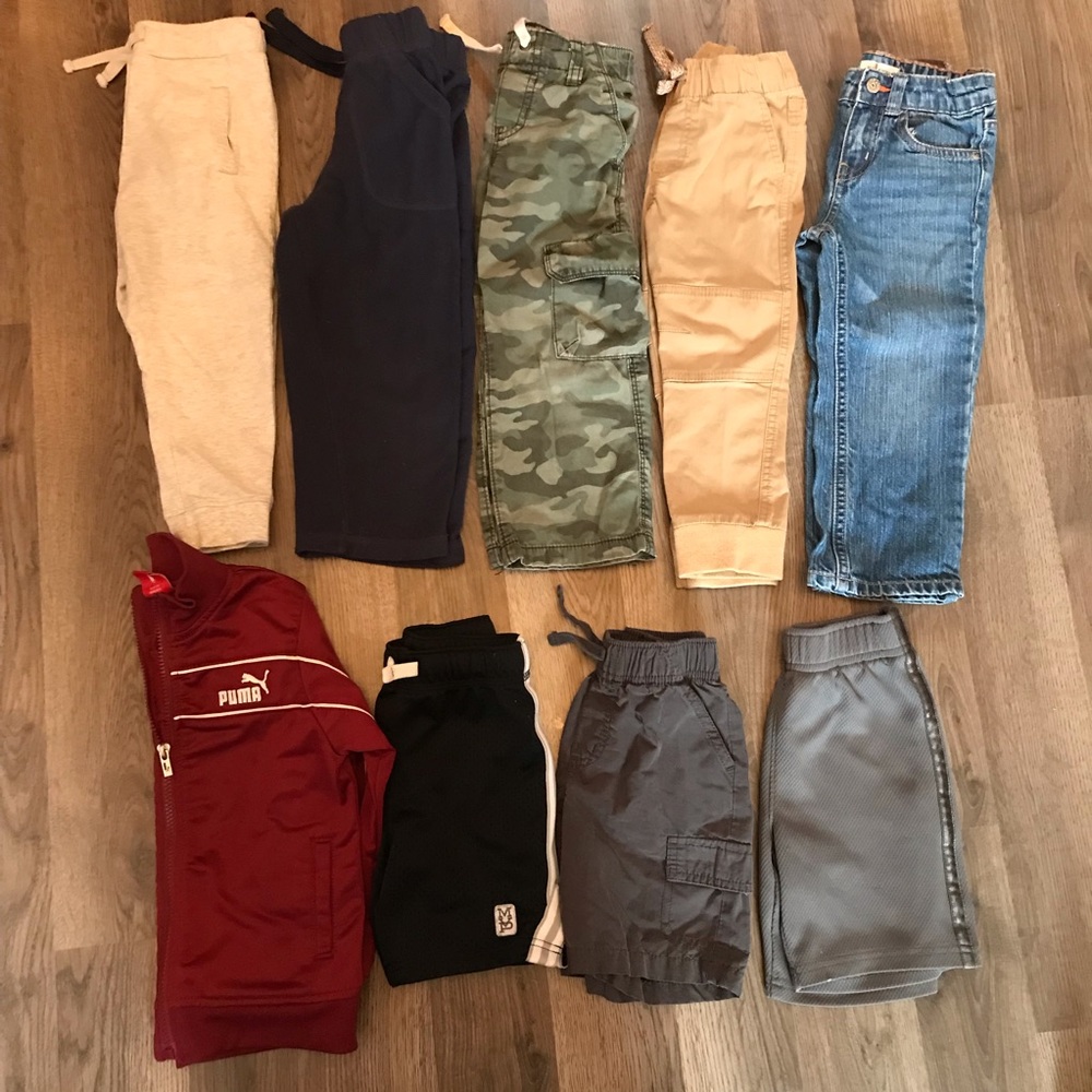 Lot of 9 Toddler Boys Pants/Shorts/Jacket 3T